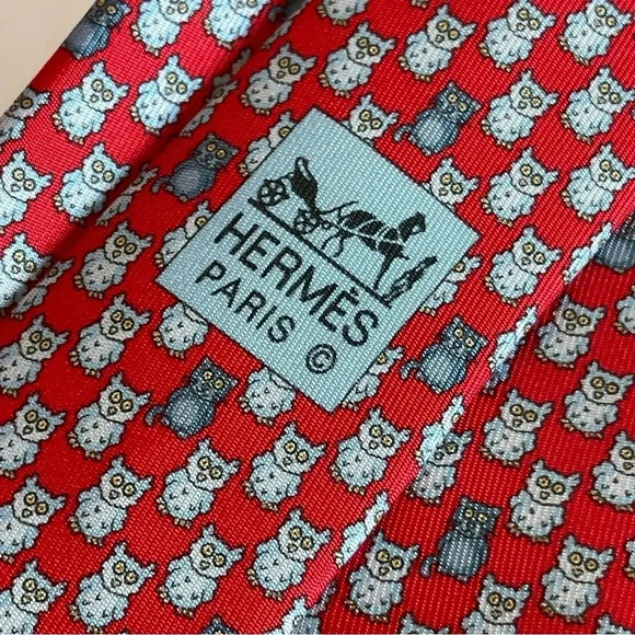 New Hermes Necktie, Handmade 7-Fold 100% Silk - Picture 9 of 11